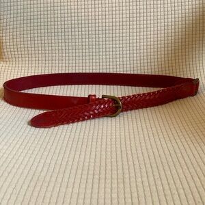 Vintage - Cambridge Dry Goods Red Leather Belt with Silver Buckle